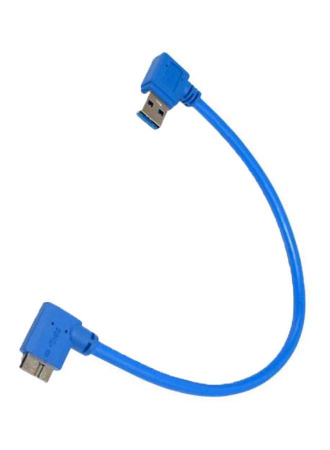 NIBEMINENT USB 3.0 A Left Angled Male To Micro B Cable Blue - Image 1