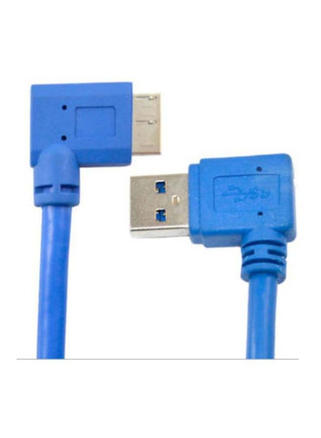 NIBEMINENT USB 3.0 A Left Angled Male To Micro B Cable Blue - Image 3