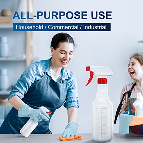 Veco Spray Bottle (5 Pack,16 Oz) with Measurements and Adjustable Nozzle(Mist & Stream Mode), HDPE Plastic Spray Bottles for Cleaning Solution, Household/Commercial/Industrial Use, No Leak and Clog - Image 3