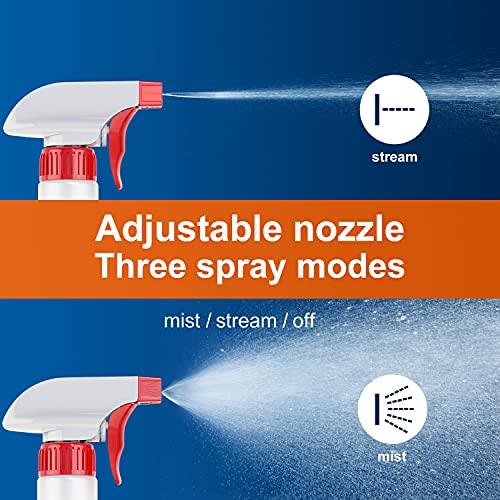 Veco Spray Bottle (5 Pack,16 Oz) with Measurements and Adjustable Nozzle(Mist & Stream Mode), HDPE Plastic Spray Bottles for Cleaning Solution, Household/Commercial/Industrial Use, No Leak and Clog - Image 2