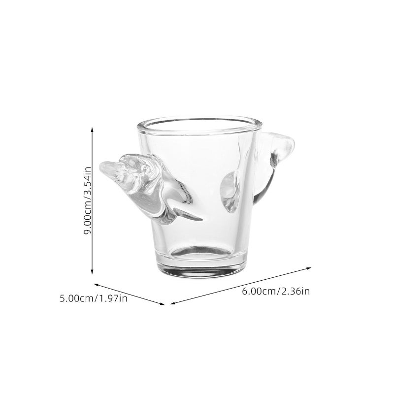 Dolphin Shaped 50ml Heavy Base Shot Glass For Whiskey Vodka Espresso Bar Home - Image 3