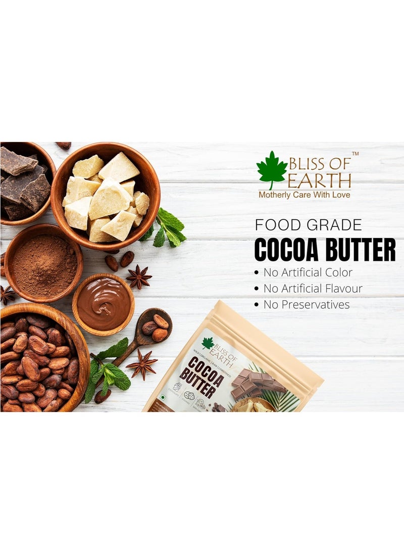 BLISS OF EARTH Cocoa Butter 100% Pure Organic Raw 500GM Raw Unrefined African Great For Face, Skin, Body and Lips Pack of 3  - Image 5