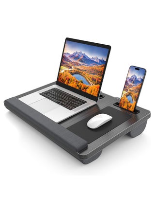Laptop Lap Desk, Portable Large Laptop Desk for Bed, Up to 17 in Laptop Table with Wrist Rest, Mouse Pad, Tablet Phone Slot, Portable Handle, Laptop Lap Table with Cushion (Black) - pzsku/Z44F66EF4154BDBE9C9D5Z/45/_/1733208466/2adde211-0fa3-427a-9d3d-49b290014902