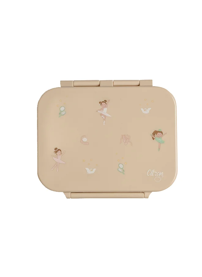 سترون Tritan Snackbox With 3 Compartments For Kids, Leak Proof And Bpa Free - Ballerina