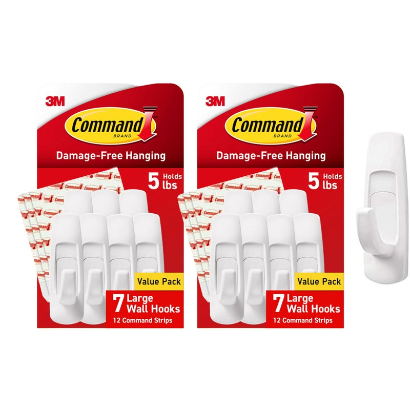 Command Large Utility Hooks, 14-Hooks, 24-Strips, Organize Damage-Free - Image 1