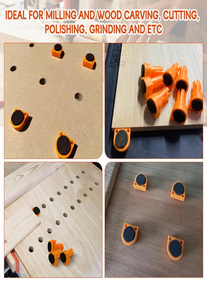 dcvbny 16Pcs Woodworking Bench Dogs Hole Clamps, Nonslip Eva Workbench Peg Brake Stops,Plastic Table T-Track Planing Stop Positioning Plug Bench Brake Inserts Woodworking Accessories (20mm) - Image 5
