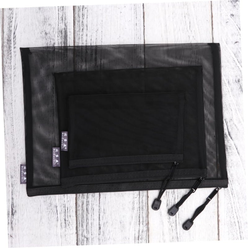 5Pcs Mesh Zipper File Pouch For Office School Stationery Supplies Pencil Bag - Image 5