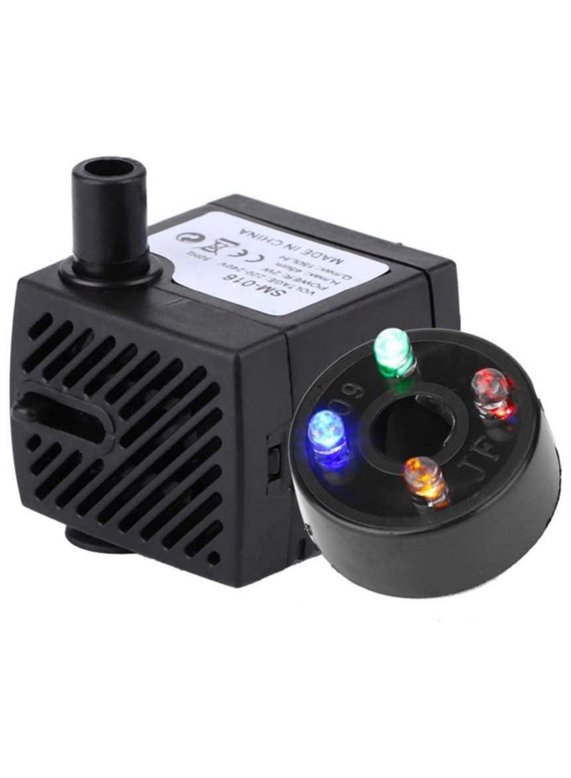 Generic Submersible Water Pump Fish Tank Submersible Water Pump with 4 LED Light for Fountain Pool Garden Pond Fish Tank Aquarium  - Image 2