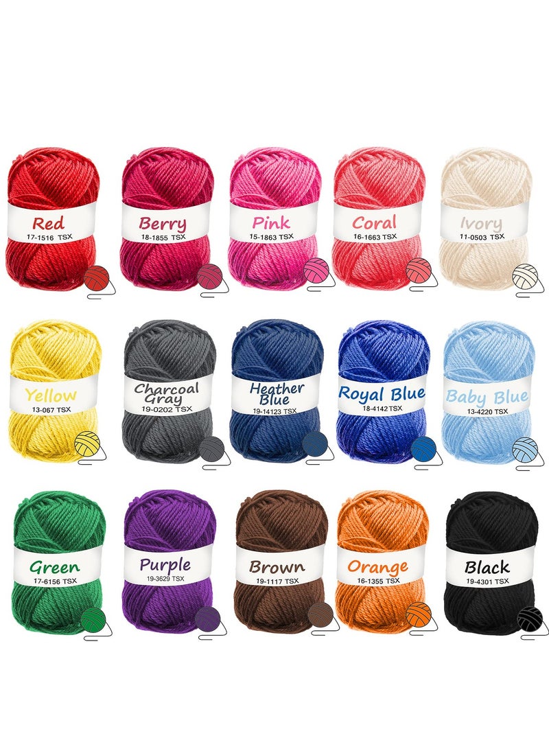 شو وو طقم كروشيه للمبتدئين والكبار، طقم كروشيه للمبتدئين، طقم تعلم الكروشيه، طقم كروشيه، 1500 ياردة من خيوط الكروشيه، طقم خطاف الكروشيه، إكسسوارات ولوازم الكروشيه - Image 3