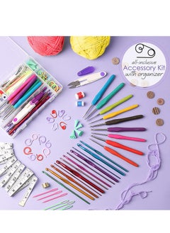 XiuWoo Crochet Kit for Beginners Adults, Crochet Kits for Beginner, Learn to Crochet Set, Crocheting Kit, 1500 Yards Crochet Yarn, Crochet Hook Set, Crochet Accessories and Supplies  - Image 4