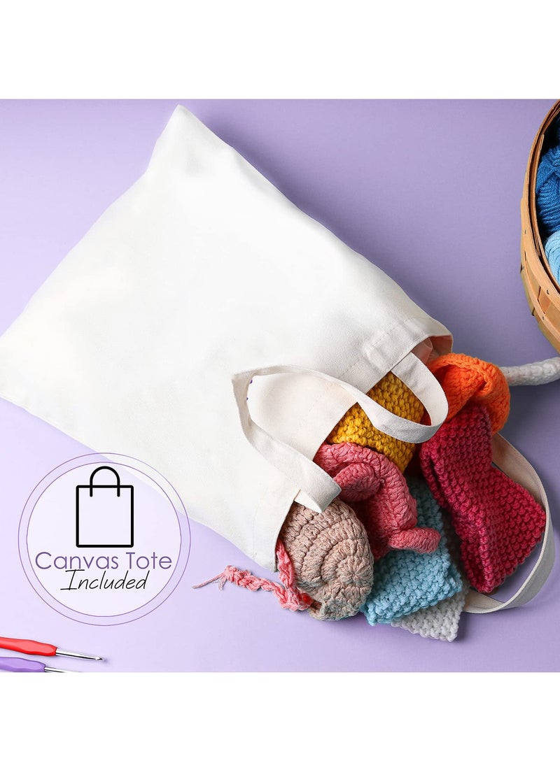 شو وو طقم كروشيه للمبتدئين والكبار، طقم كروشيه للمبتدئين، طقم تعلم الكروشيه، طقم كروشيه، 1500 ياردة من خيوط الكروشيه، طقم خطاف الكروشيه، إكسسوارات ولوازم الكروشيه - Image 5