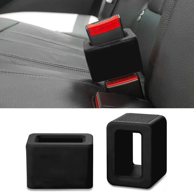 Ongfuwu 2PCS Seat Belt Buckle Holder Silicone Auto Seatbelt Buckle Booster Makes Receptacle Stand Upright for NoHassle Buckling Universal Vehicle Seat Belt Buckle Fixer for Kids Black - Image 3