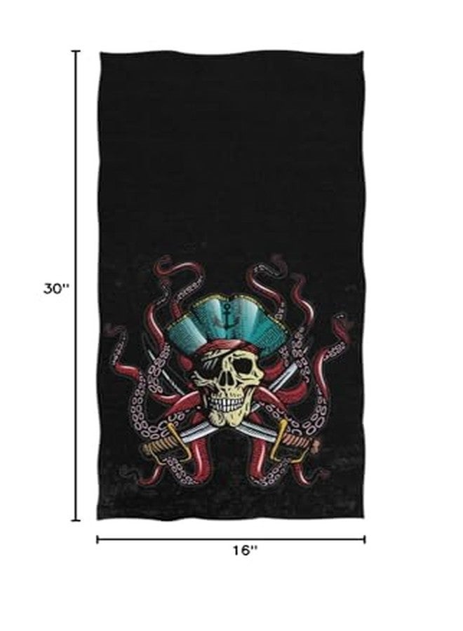 Naanle Cool Pirate Skull with Tentacles of Octopus Soft Highly Absorbent Large Decorative Hand Towels Multipurpose for Bathroom, Hotel, Gym and Spa (16" x 30") - Image 5