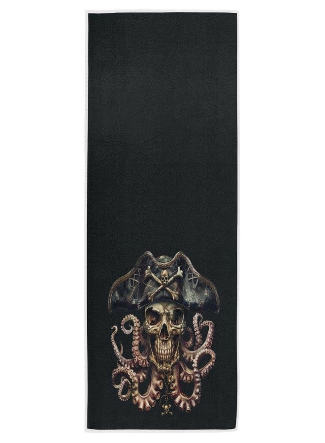 Naanle Cool Pirate Skull with Tentacles of Octopus Soft Highly Absorbent Large Decorative Hand Towels Multipurpose for Bathroom, Hotel, Gym and Spa (16" x 30") - Image 1