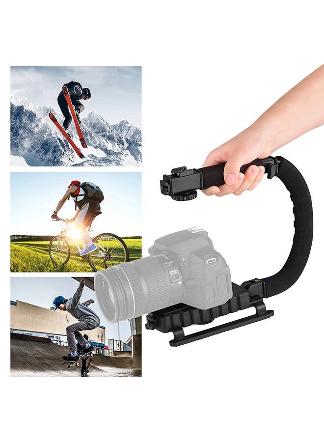NIBEMINENT - Foldable C Shaped Handheld Action Stabilizer Black - Image 1
