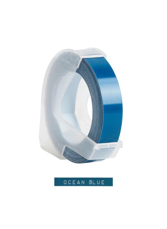 Thoraya - 3D Plastic Embossing Label Tape Refill for DYMO 12965 1610 Label Maker with 3/8 Inch * 9.8 feet, 1 Roll Ocean Blue - Image 1