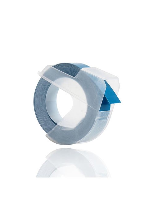 3D Plastic Embossing Label Tape Refill for DYMO 12965 1610 Label Maker with 3/8 Inch * 9.8 feet, 1 Roll Ocean Blue