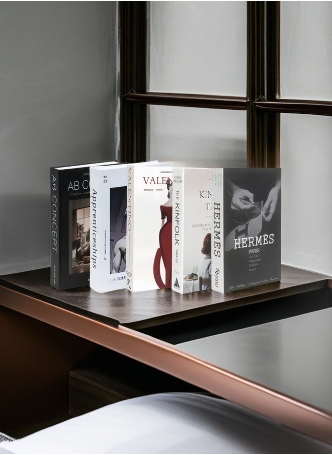 NIBEMINENT 5 Pieces Decorative Books, Faux Books with Hidden Storage, Decorative Books for Bookshelf Coffee Table, Decorative Book Boxes, Hollow Books for Living Room  - Image 3