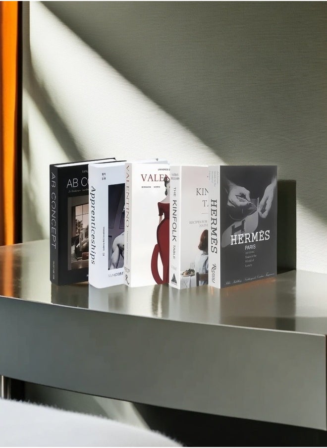 NIBEMINENT 5 Pieces Decorative Books, Faux Books with Hidden Storage, Decorative Books for Bookshelf Coffee Table, Decorative Book Boxes, Hollow Books for Living Room  - Image 2