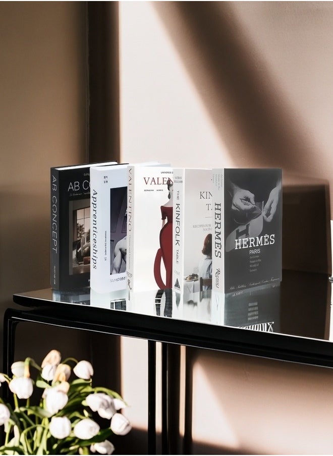 NIBEMINENT 5 Pieces Decorative Books, Faux Books with Hidden Storage, Decorative Books for Bookshelf Coffee Table, Decorative Book Boxes, Hollow Books for Living Room  - Image 5