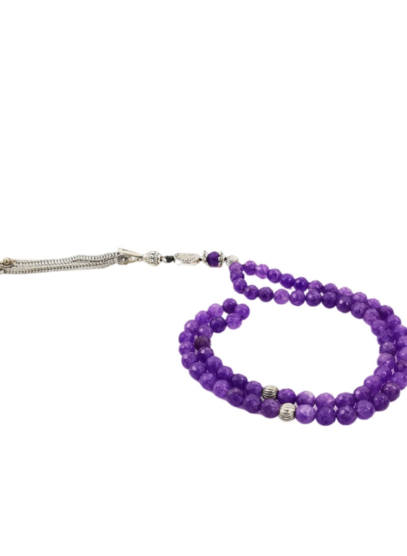 Luxurious agate rosary that combines natural beauty with elegant decoration - featuring a purple color