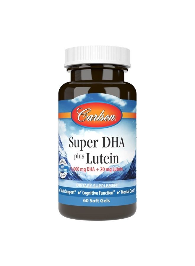 Carlson Super DHA Plus Lutein, 1000 mg DHA + 20 mg Lutein, 60 Softgels  - Image 1