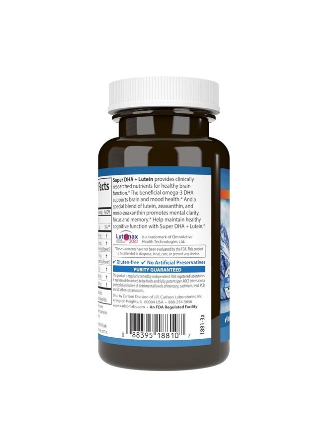 Carlson Super DHA Plus Lutein, 1000 mg DHA + 20 mg Lutein, 60 Softgels  - Image 3
