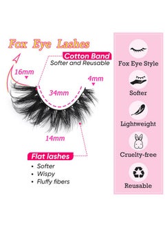 Focipeysa Fox False Lashes Fluffy Lashes Cat Eye Lashes That Look Like Extensions Natural Look Faux Mink Lashes Wispy Lash7 Pairs Multipack By Focipeysa  - Image 3