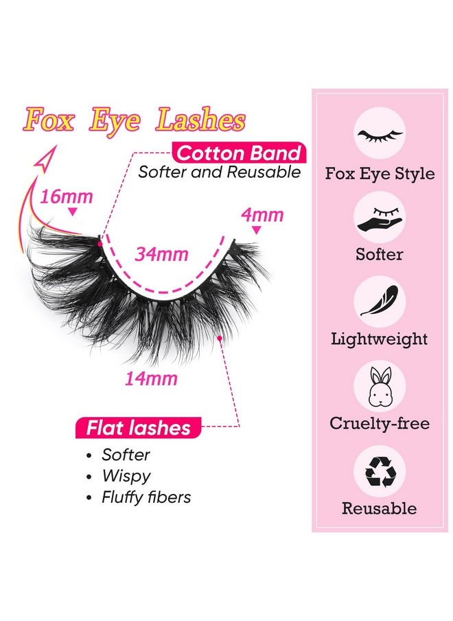 Focipeysa - Fox False Lashes Fluffy Lashes Cat Eye Lashes That Look Like Extensions Natural Look Faux Mink Lashes Wispy Lash7 Pairs Multipack By Focipeysa - Image 1