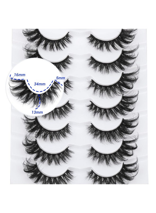 Focipeysa - Fox False Lashes Fluffy Lashes Cat Eye Lashes That Look Like Extensions Natural Look Faux Mink Lashes Wispy Lash7 Pairs Multipack By Focipeysa - Image 1