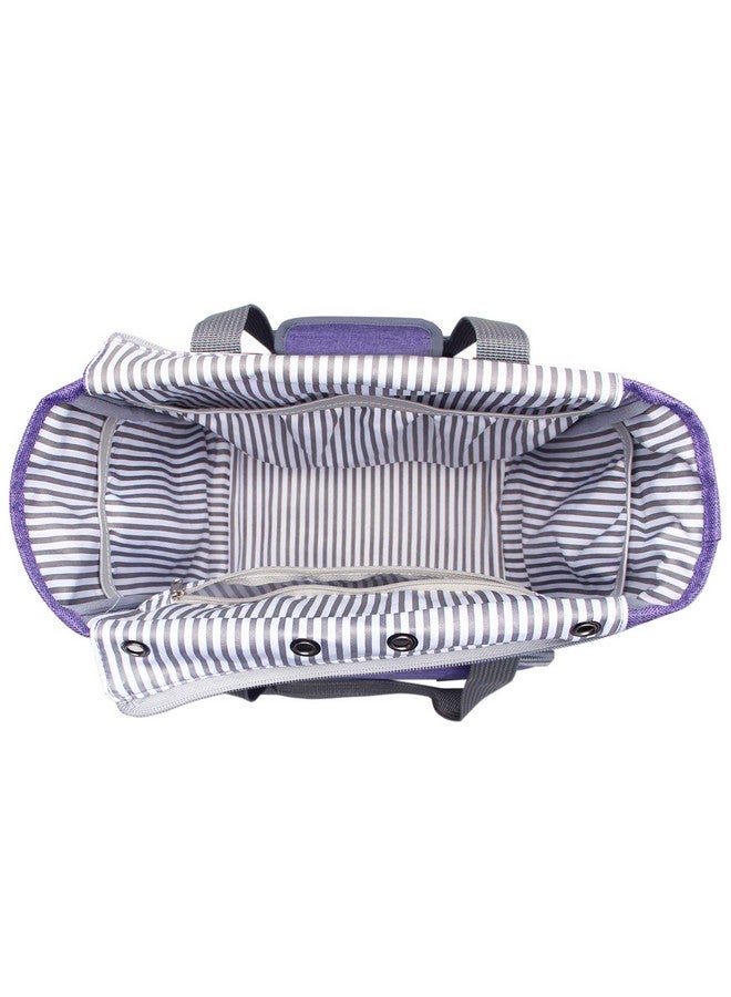 LUXJA Knitting Bag With Shoulder Straps Yarn Bag For Carrying Projects Knitting Needles Crochet Hooks And Other Accessories Purple  - Image 2