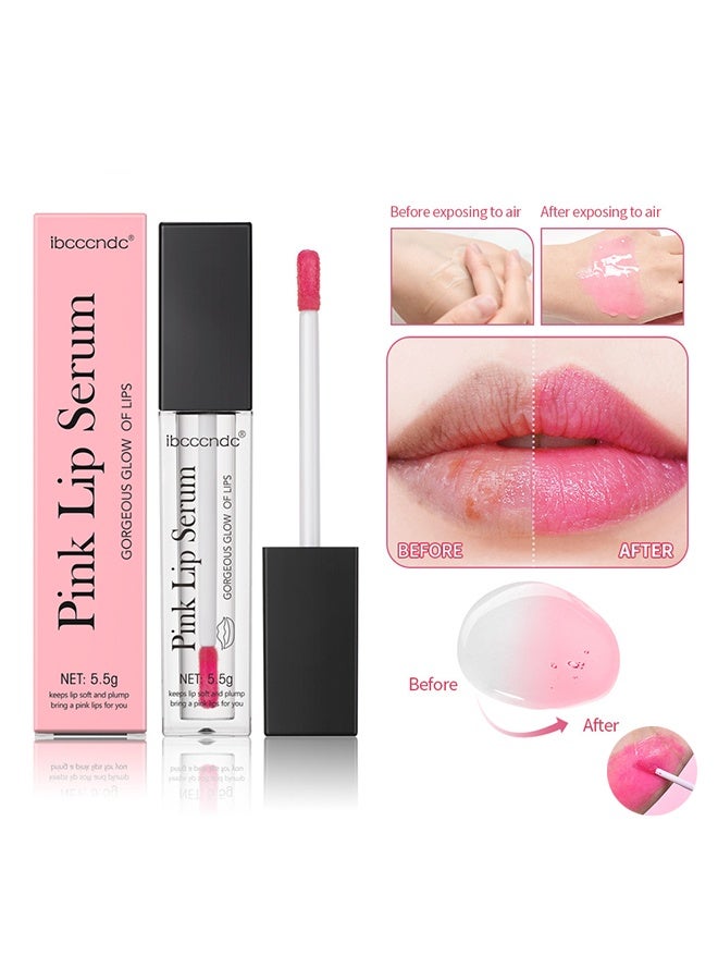 آي بي سي سي سي أن دي سي مصل الشفاه الوردي سيروم زيت ملمع الشفاه لمتلئ ومرطب سيروم مرطب سيروم للتقشير الجاف والشفاه الداكنة زيت شفاه متغير اللون للشفاه والخدود توهج رائع للشفاه - Image 1