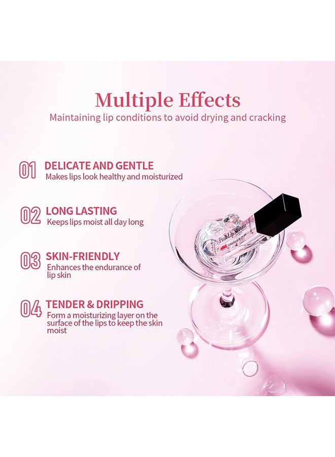 آي بي سي سي سي أن دي سي مصل الشفاه الوردي سيروم زيت ملمع الشفاه لمتلئ ومرطب سيروم مرطب سيروم للتقشير الجاف والشفاه الداكنة زيت شفاه متغير اللون للشفاه والخدود توهج رائع للشفاه - Image 5