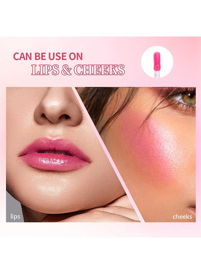 آي بي سي سي سي أن دي سي مصل الشفاه الوردي سيروم زيت ملمع الشفاه لمتلئ ومرطب سيروم مرطب سيروم للتقشير الجاف والشفاه الداكنة زيت شفاه متغير اللون للشفاه والخدود توهج رائع للشفاه - Image 3