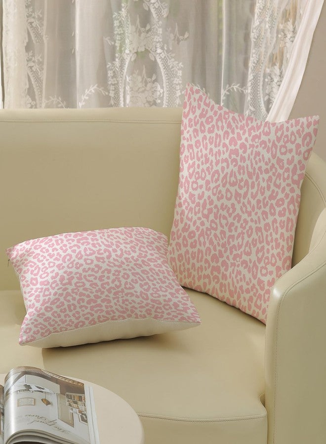 OFIRD Leopard Print Pillow Covers 16x16 Pack of 2 Pink Animal Pattern Cheetah Decorative Throw Pillow Cover Outdoor Decor Boho Abstract Modern Pillowcase Farmhouse Linen Cushion Case for Couch Sofa - Image 4