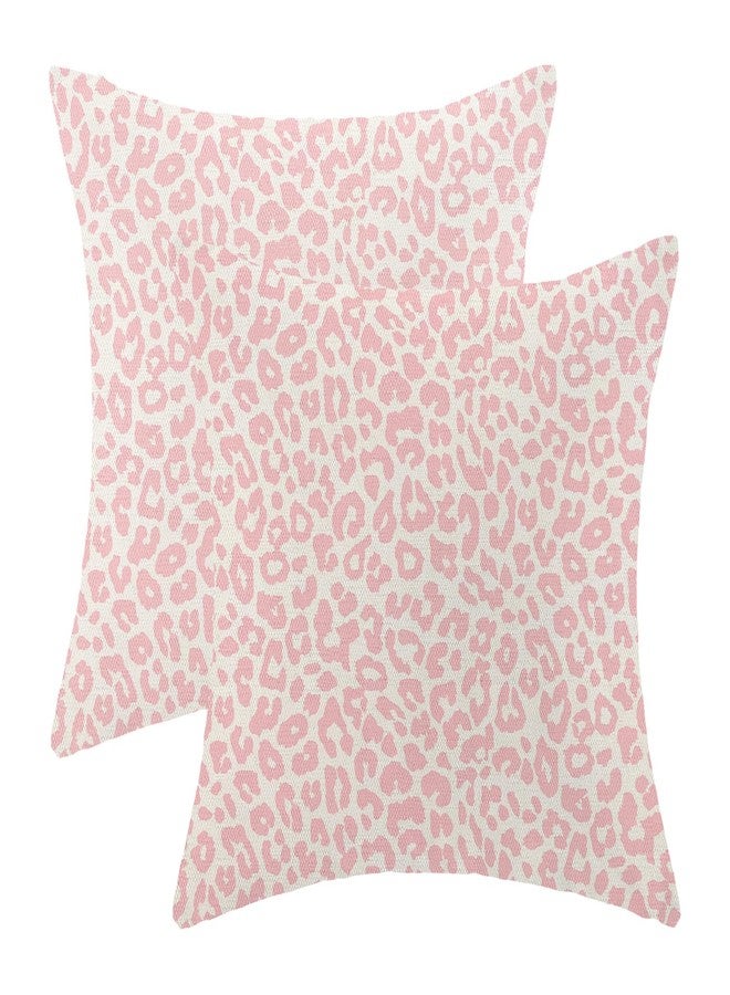 OFIRD Leopard Print Pillow Covers 16x16 Pack of 2 Pink Animal Pattern Cheetah Decorative Throw Pillow Cover Outdoor Decor Boho Abstract Modern Pillowcase Farmhouse Linen Cushion Case for Couch Sofa - Image 1
