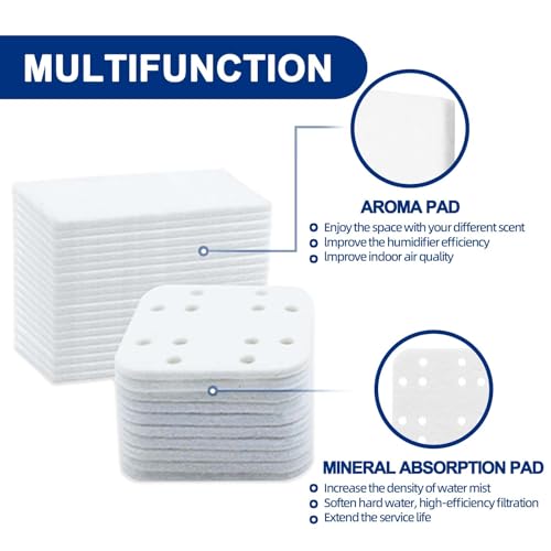 ADDFRESH Humidifier Replacement Filters 20 Pack and Replacement Aroma Pads 20 Pack - Compatible with LEVOIT LV600HH, LV600S, OasisMist450S, OasisMist600S - Descaling Pads, White - Image 2