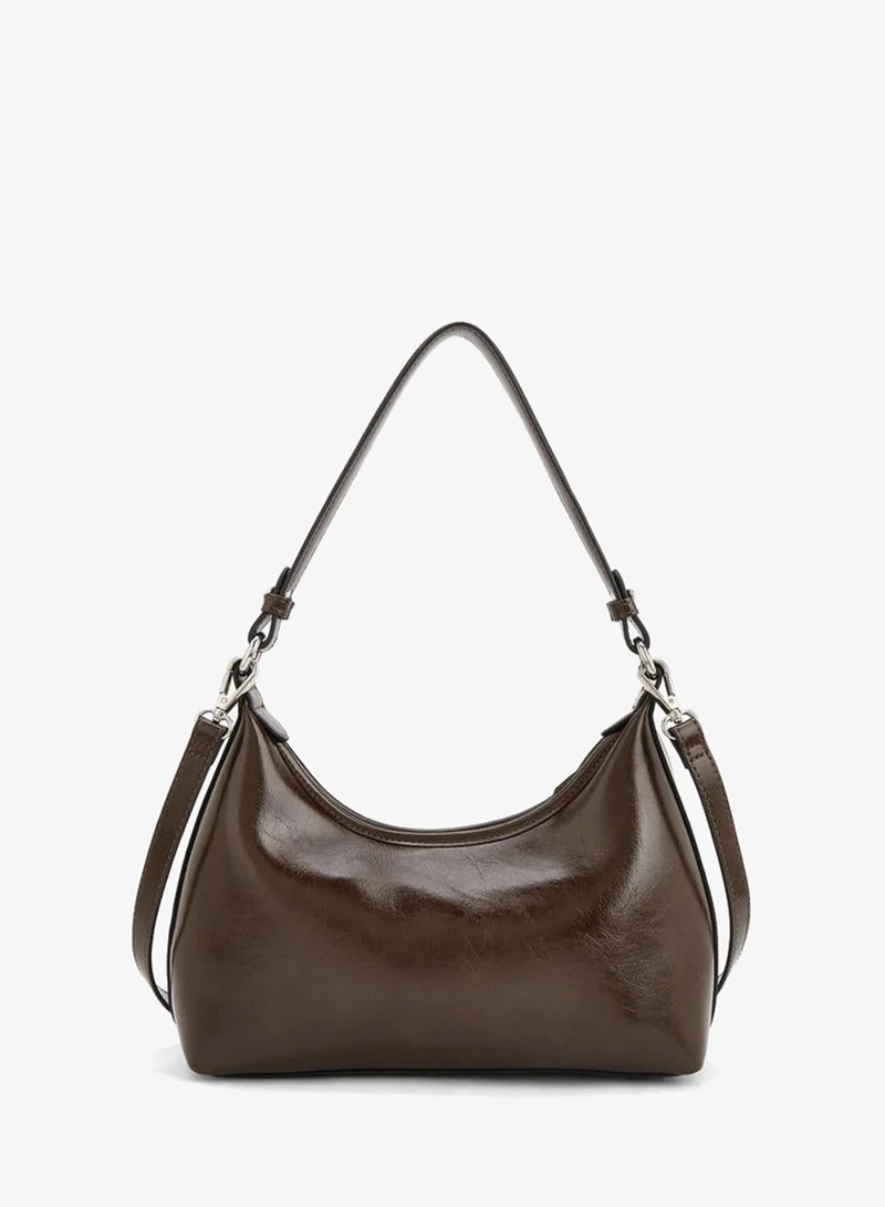 Celeste BROWN Solid Shoulder Bag With Padlock Accent for Women | Best Price UAE