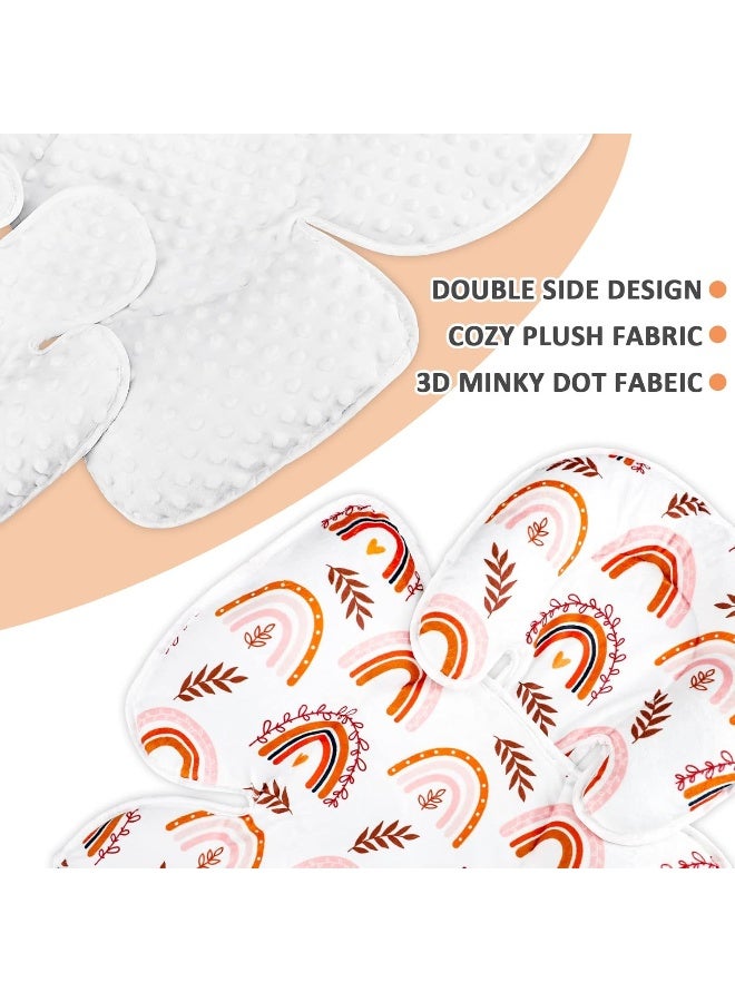 Pea Pod Baby Car Seat Head Support for Newborn, 2 in 1 Infant Car Seat Head Support for Boys Girls Extra Soft Breathable Baby Car Seat Cushion Insert for Strollers, Swings, and Bouncers, Boho Rainbow - Image 5