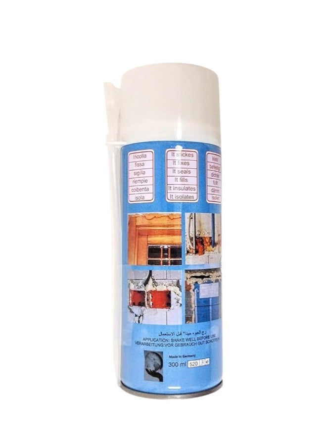 Generic - Sealant foam, polyurethane foam spray for insulating gaps and cracks, self-expanding foam spray for filling gaps and cracks, and restoring plumbing, electrical, drainage, and floor installation works, 300 ml. - Image 1
