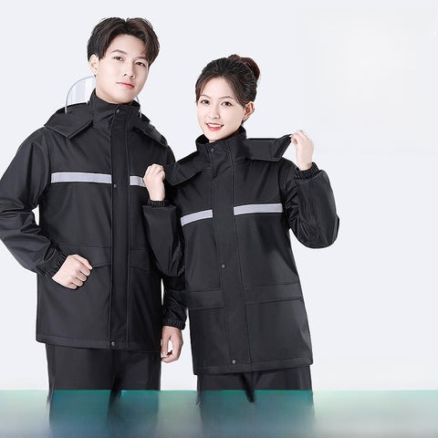 Waterproof Reflective Raincoat Suit for Cycling Chunya double layer [double pocket + double brim] soft fabric