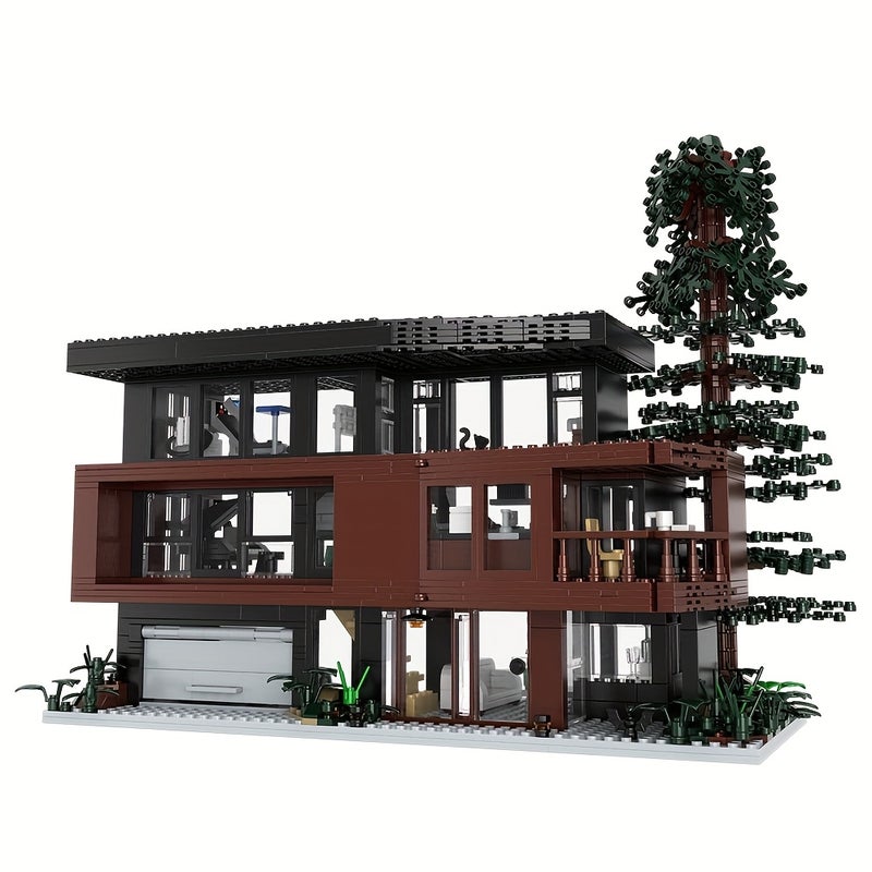 MESIONDY 1240pcs Modern House Building Blocks Set, Creative Construction Toy for Teens and Adults, Mixed Colors, Durable ABS material, Ideal for Valentine's Day and Birthday Gifts
