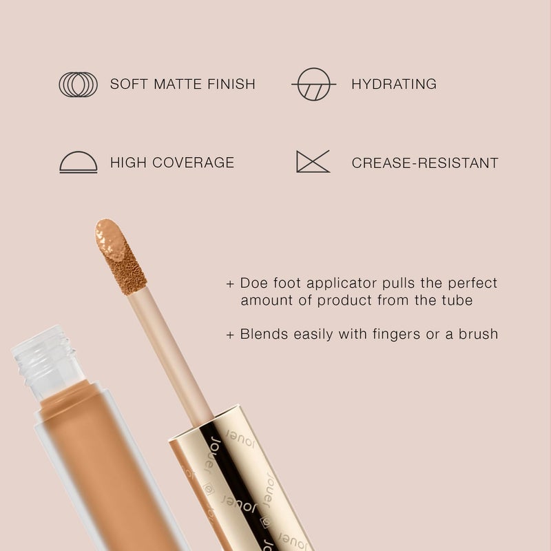 Jouer Essential High Coverage Liquid Concealer - Brightening Concealer - Color Corrector for Under Eye Dark Circles, Spot Coverage, and Eye Primer - Soft Matte Finish, DulceDeLeche - Image 5
