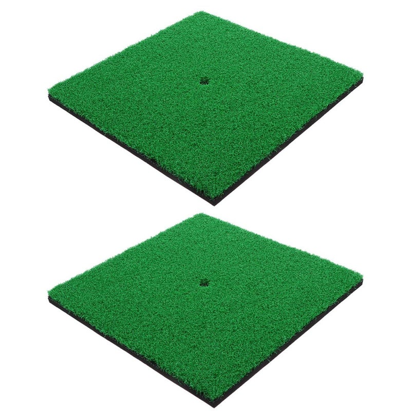 Artibetter 2 Pcs Nylon Golf Hitting Mat 30x30cm for Indoor Outdoor Practice Grass - Image 2