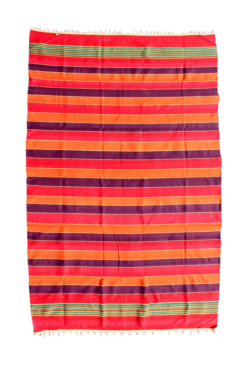 Mandhania Striped Solapuri Carpet (Multicolour, Cotton, 56 inch x 86 inch) Pack of 1 - Image 5