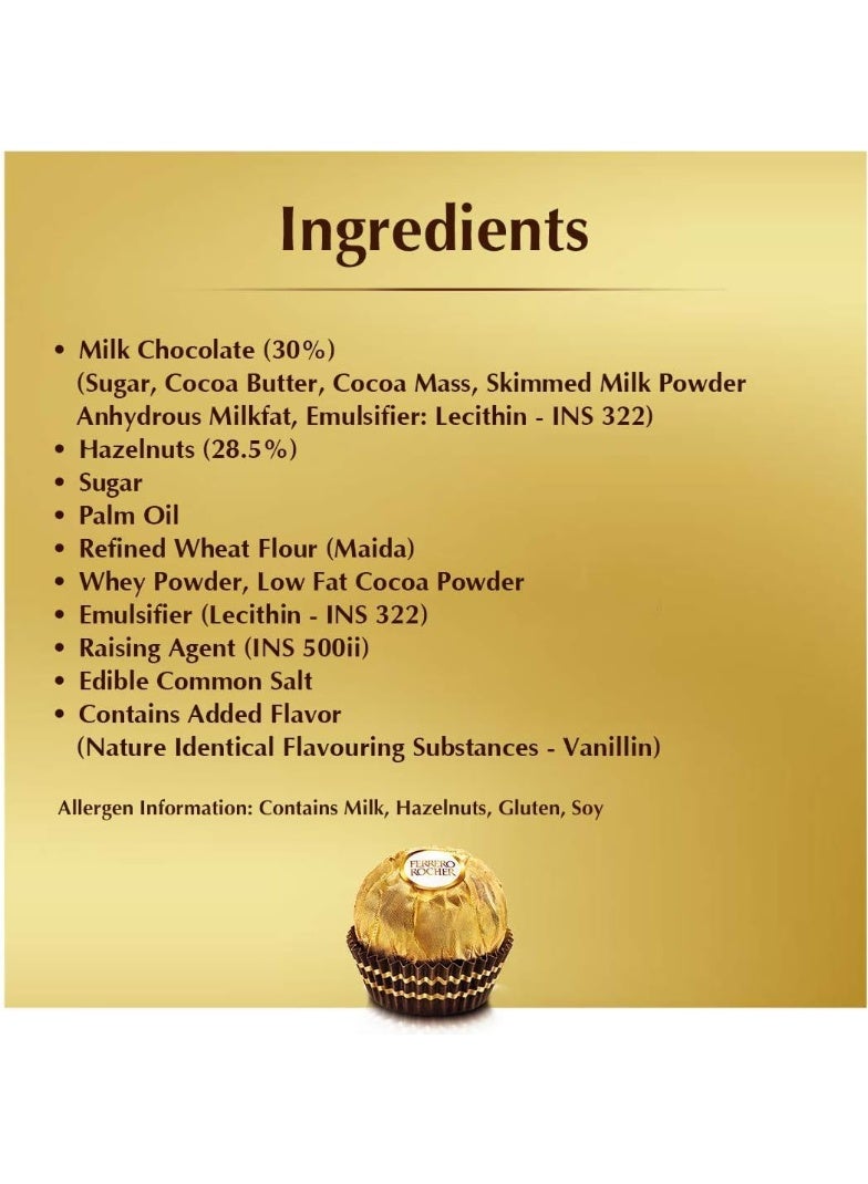 Ferrero Imported Ferrero Rocher Chocolate - 16 Pieces - 200g - Rich Hazelnut Flavour - Image 3