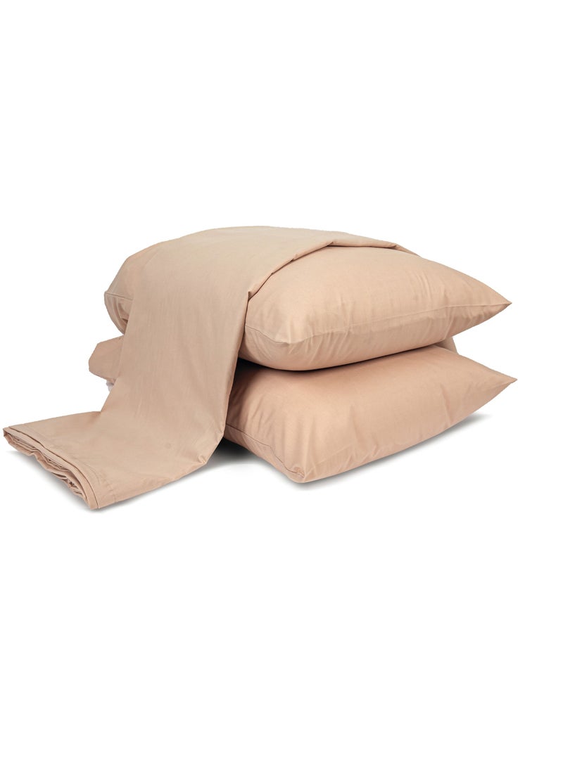 Home of linens Flat Sheet Set Beige 260x260 - Image 1