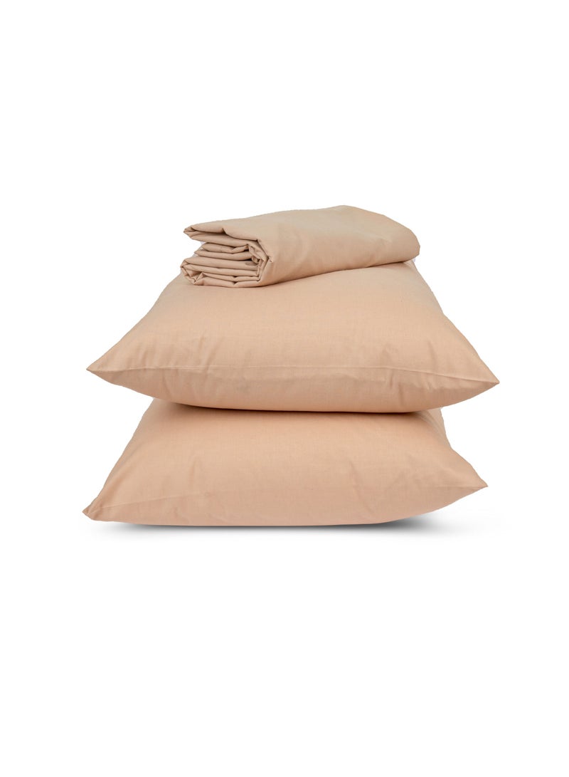 Home of linens Flat Sheet Set Beige 260x260 - Image 2