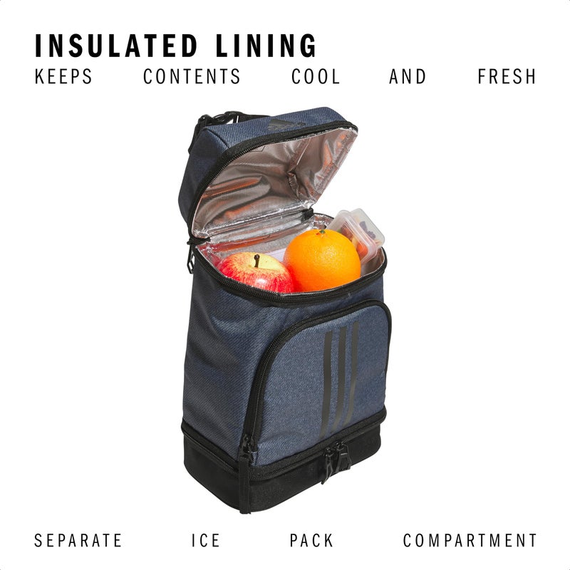 adidas Excel Insulated Lunch Bag, Cooler with Zipper, Pocket for Ice Pack, and Clip, Temperature Control Insulation - Image 2