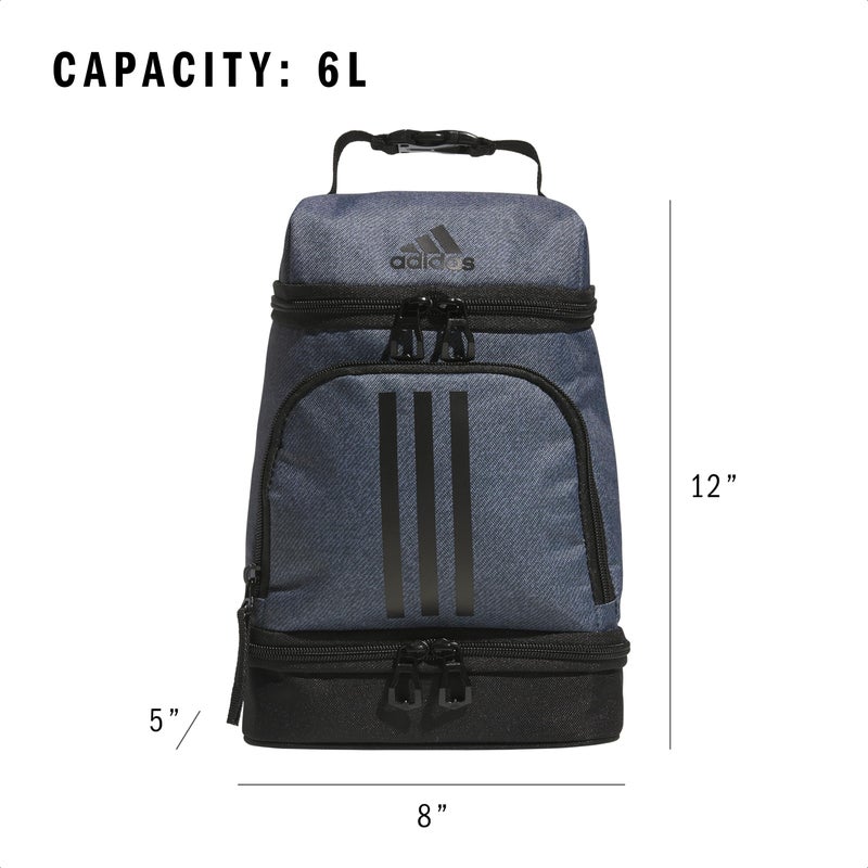 adidas Excel Insulated Lunch Bag, Cooler with Zipper, Pocket for Ice Pack, and Clip, Temperature Control Insulation - Image 5